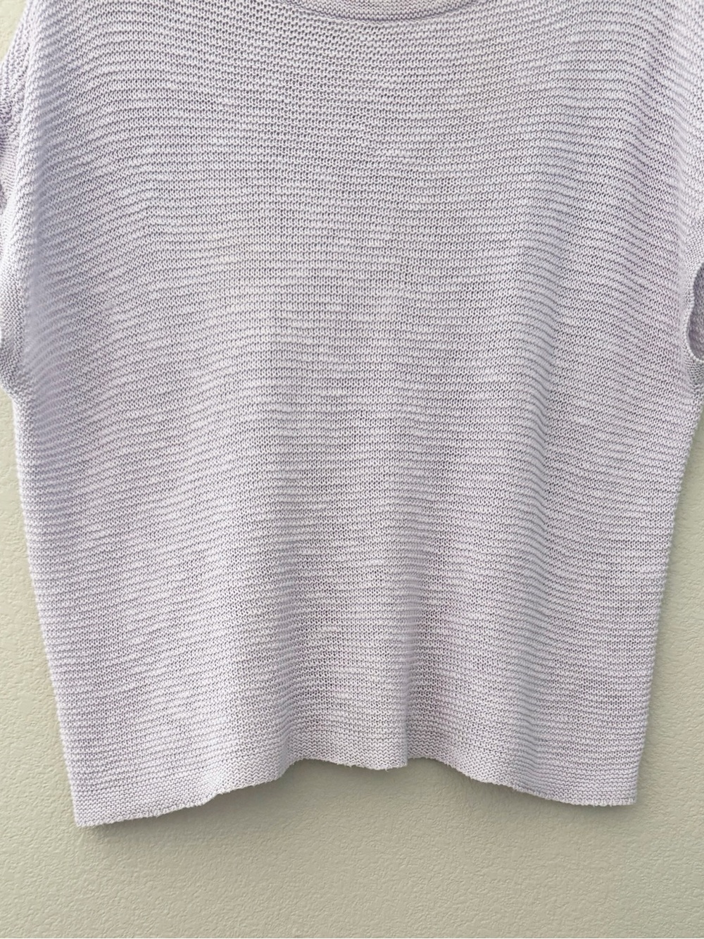 Eileen Fisher Organic Linen Cotton Slub Box Top Med Lilac Knit Casual Coastal - Picture 8 of 11